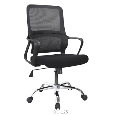 Silla secretarial tapizada en tela con ajuste de altura