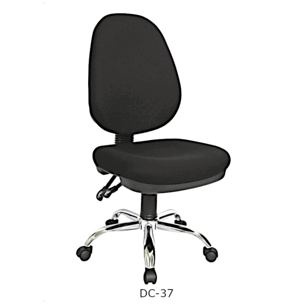 Silla secretarial tapizada en tela giratoria