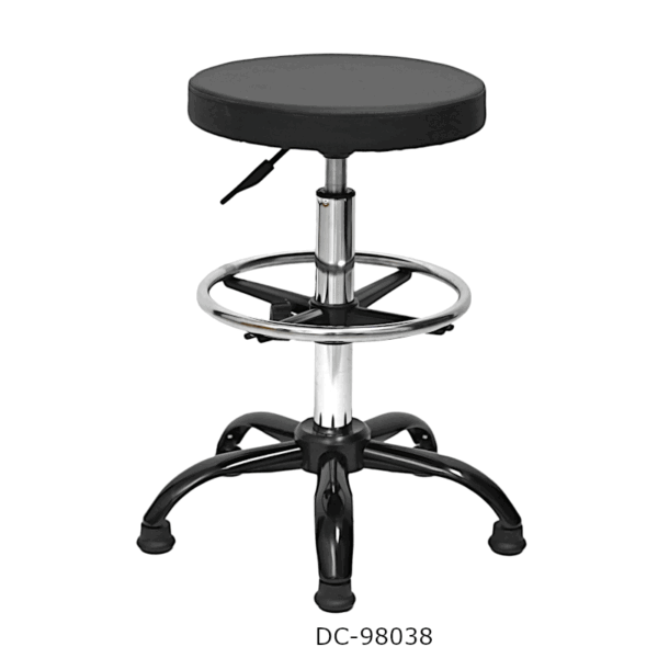 Silla alta cromada con ajuste de altura