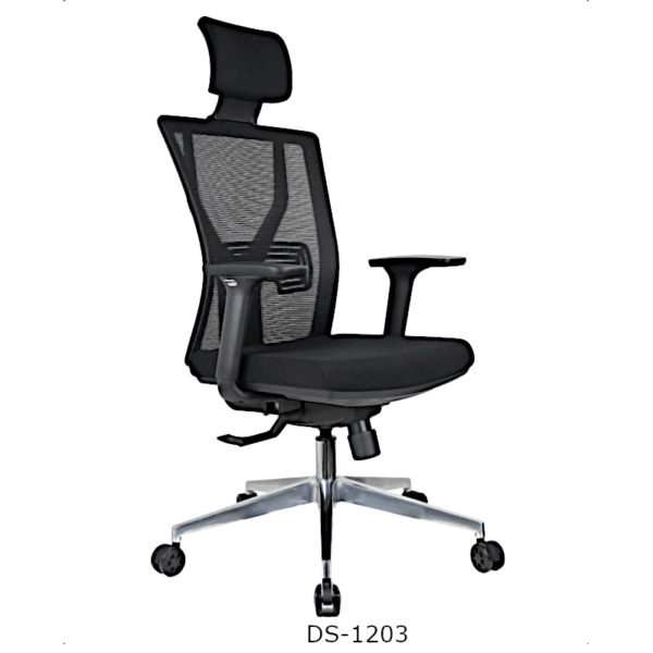 Silla ejecutiva cromada tapizada en tela
