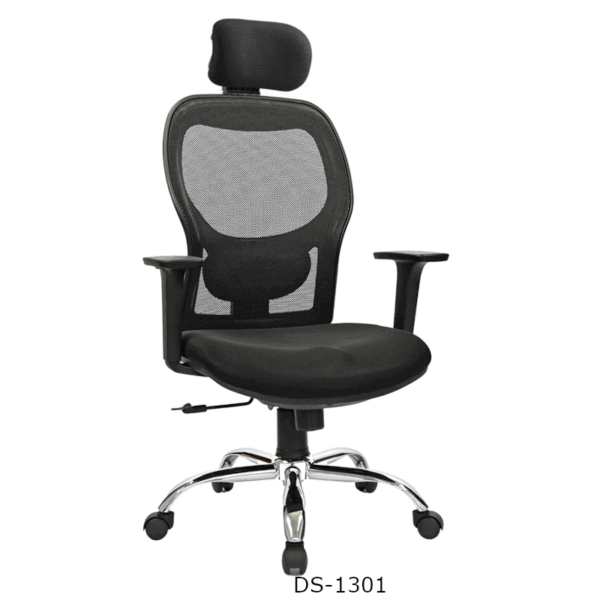 Silla ejecutiva tapizada en tela con ajuste de altura