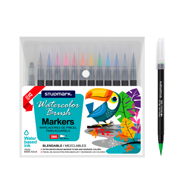 Set de 12 Marcadores de Agua + 1 Pincel Studmark