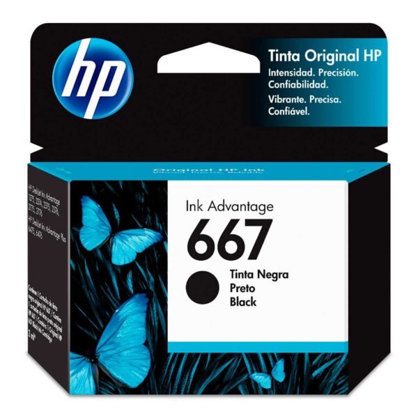 Cartucho original HP 667 negro