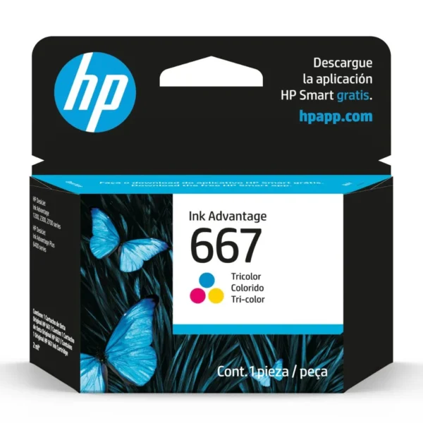 Cartucho original HP 667 tricolor