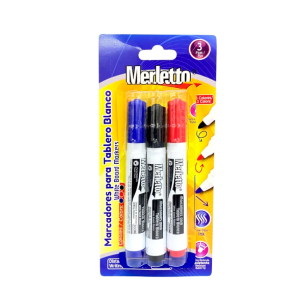 Set de 3 Marcadores de Tablero Merletto