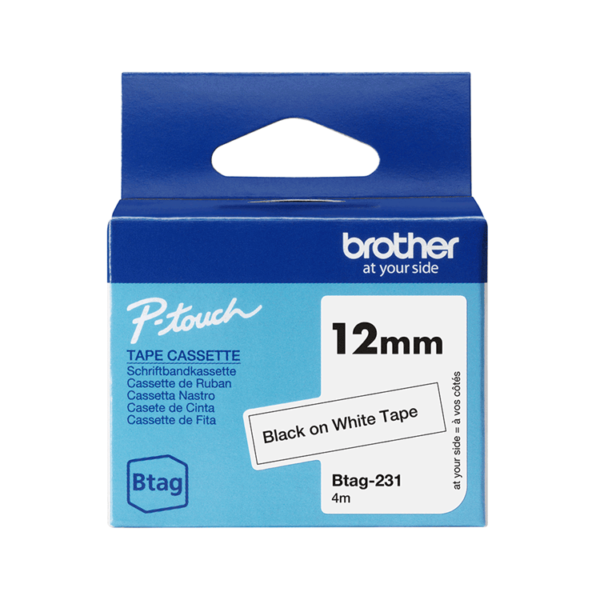 Cinta Brother p-touch negro/blanco